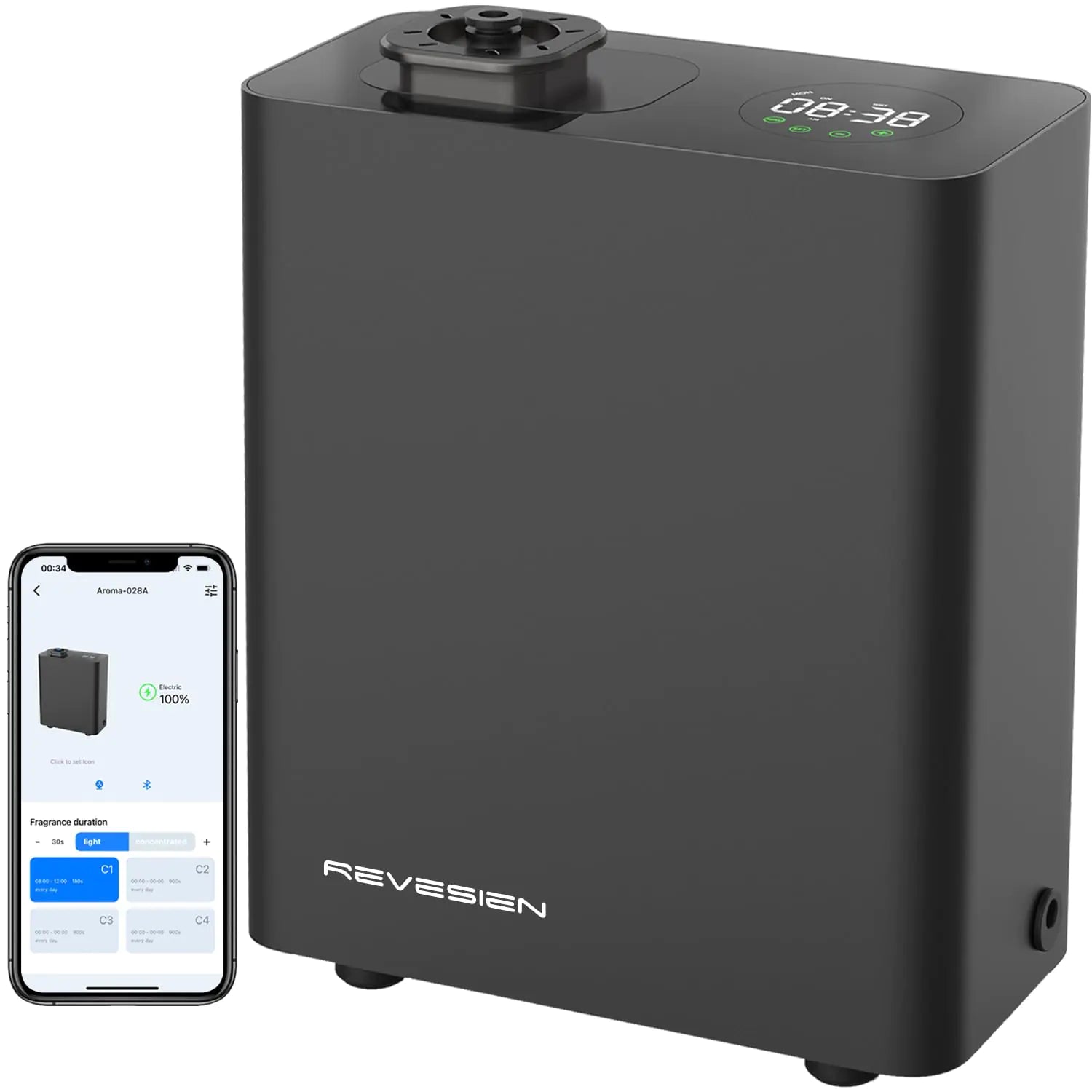 Scent Diffuser Machine Scent Air Machine for Home HVAC Scent Diffuser Cover Up to 3000 Sq. Ft with Cold Air Technology | Commercial Waterless Aromatherapy Diffuser for Large Room - Black