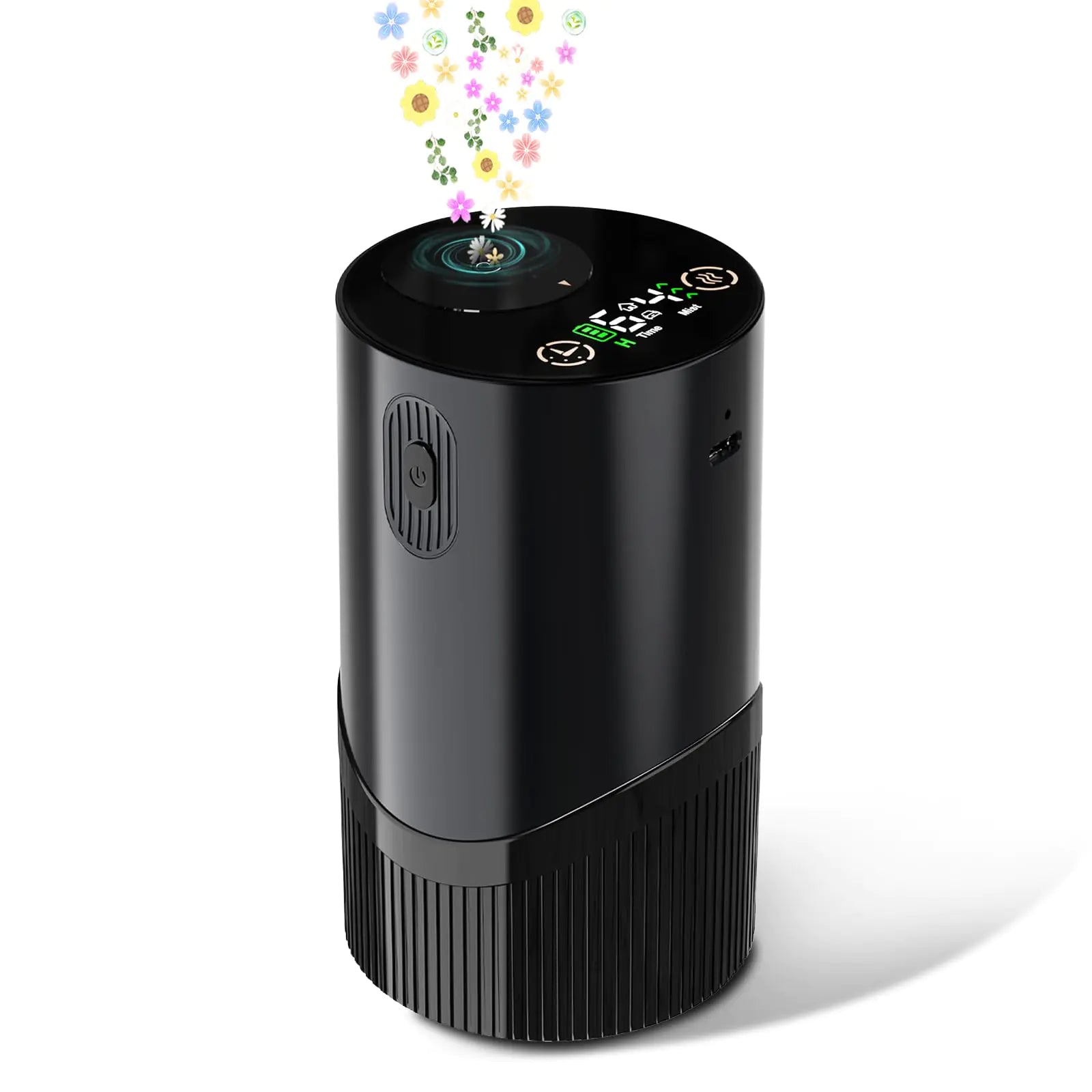 Waterless Diffuser for Essential Oil-Aroma Scent Diffusers for Home Car Mini Aromatherapy Nebulizer Battery Operated Small Air Diffuser Machine 4 Mist Level 1/2/3/4/6H Timers Auto-off for Hotel 5-20ML