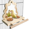 Tfwadmx Bird Parrot Wooden Feeding Cups Small Bird Feeding Dish Cups Stainless Steel Birds Bowls Food Water Bowls with Bird Food Holder for Cockatiel Parakeet Macaw Finches Lovebirds